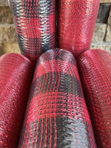 5 Rolls Hobby Lobby Christmas Polypro Mesh Ribbon Weatherproof & 1 Wired Ribbon - Picture 4 of 8