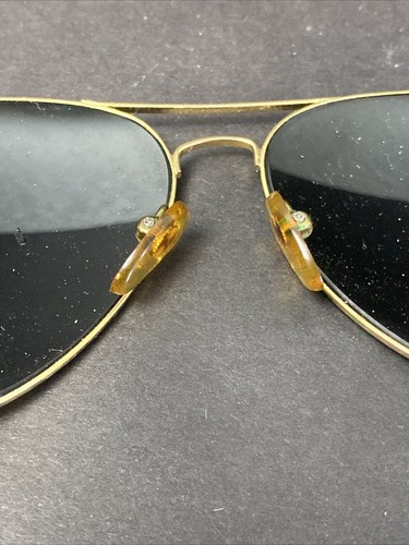 VTG Rayex Aviator Gold Frame Green Lens Sunglasses UV Tan Hardshell Case Pilot - Picture 5 of 9