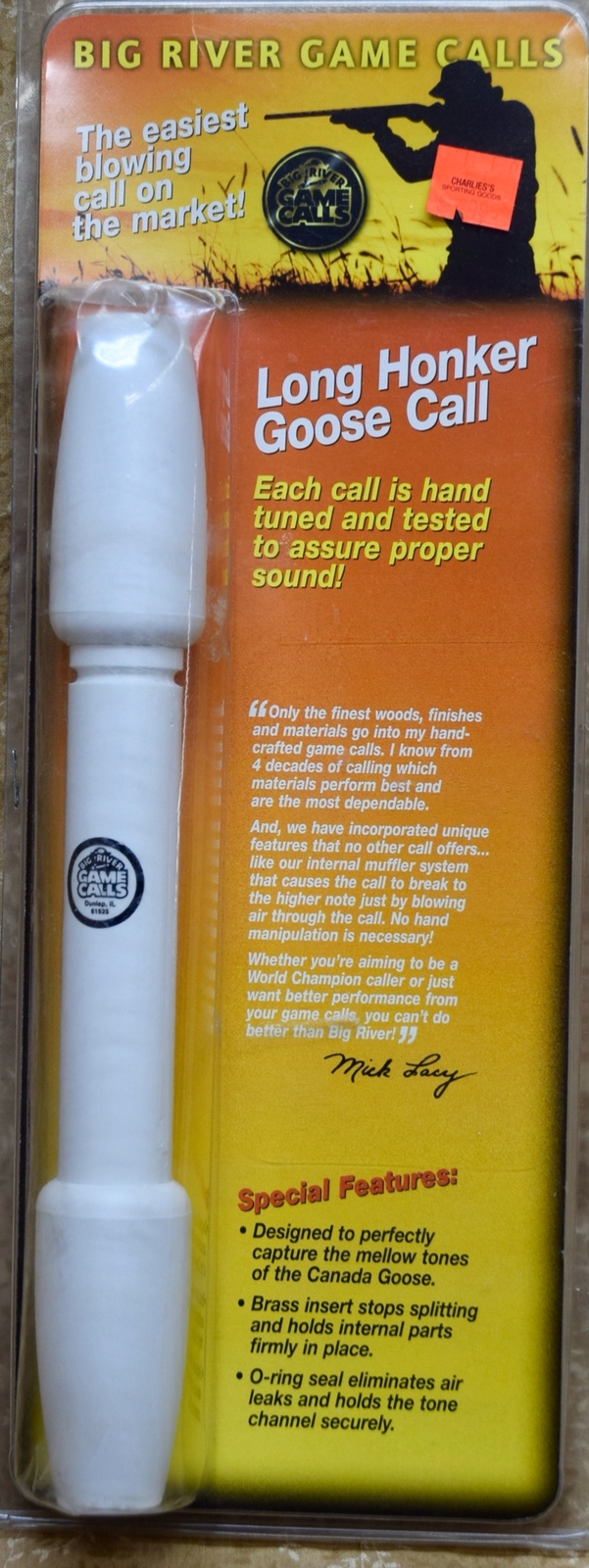 NEW Duck & Goose Game Calls Big River Long Honker Walnut wood Flute NOS