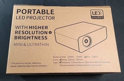 LED Source White Portable LED Projector With Higher Resolution +
