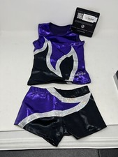 Obersee Cheer Dance Tank  Shorts Set Size Childrens Small Purple Black