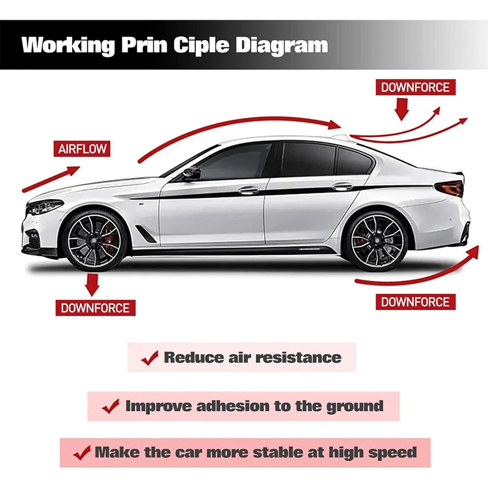 47" For Audi A3 S3 RS3 A4 S4 A5 A6 Carbon Car Rear Trunk Spoiler GT Sport Wing - Image 3 of 4