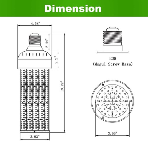 100W-300W LED Corn Bulb Light Replace 400W-1500W MH Garage Street Light E39 5K - Picture 28 of 52