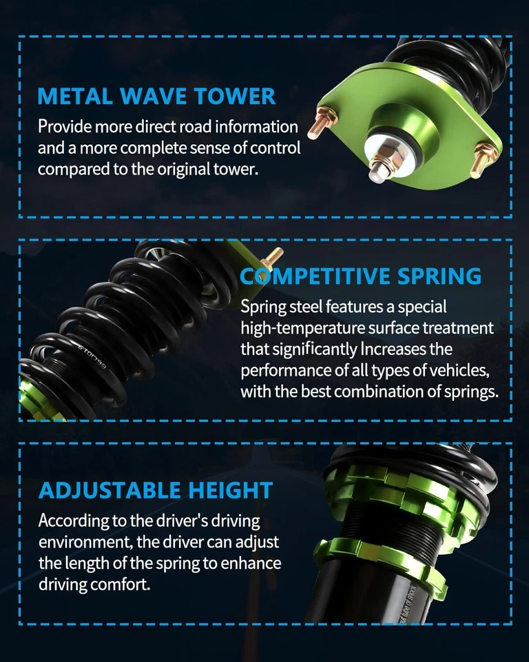 Amortiguador Coilovers para Mazda Miata MX5 1990-2005 NA NB altura ajustable Foto 4 de 4