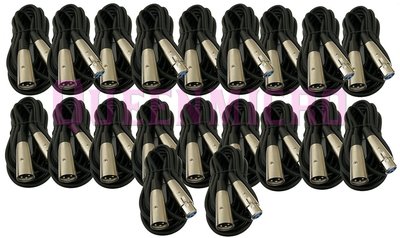 20 Lot 3Ft XLR 3Pin Male to Female Mic Shielded Audio Microphone Balanced Cable