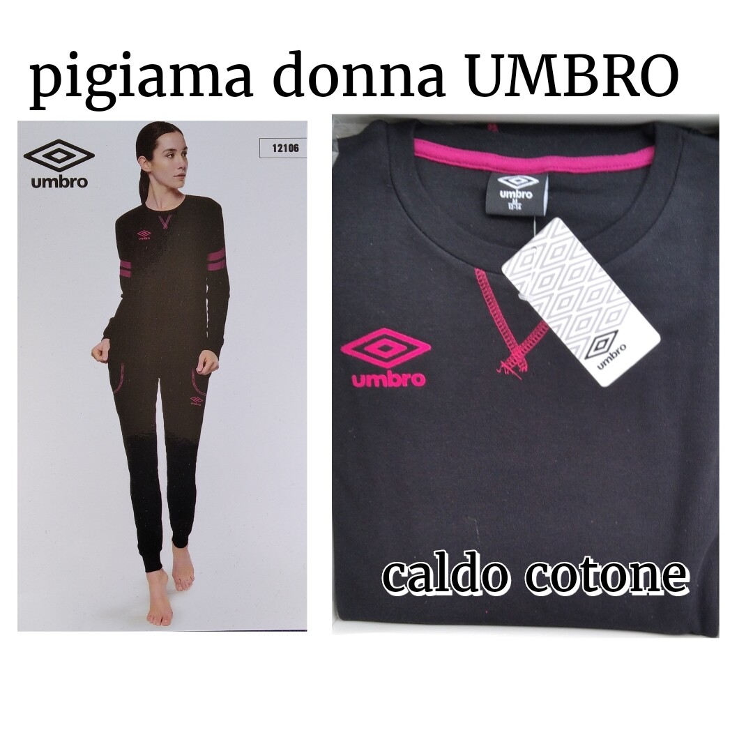 PIGIAMA DONNA UMBRO CALDO COTONE INVERNALE MANICA LUNGA interlock