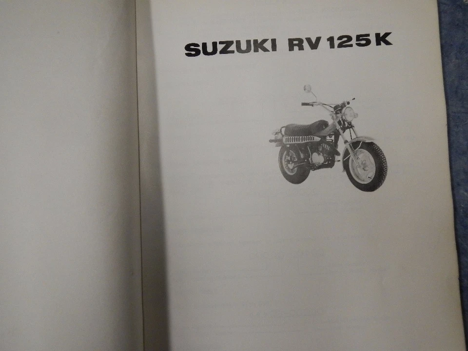 Suzuki RV125 1973 catálogo de piezas manual 1ª edición 72 73 74 RV 125 K 1972 1974 Foto 2 de 4