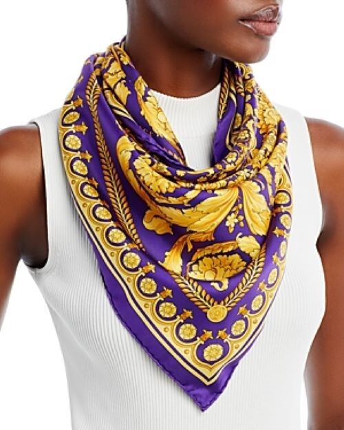 小物 VERSACE scarf silk100% VERSACE 100% SILK TWILL SCARF FOULARD 35