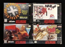 4 Super Nintendo SNES Game Boxes Only - Some Instruction Booklets One Poster