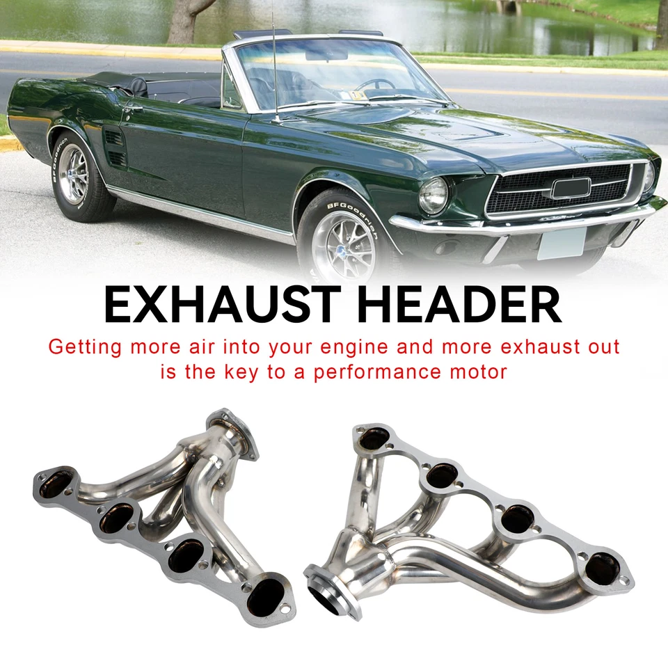 NEW 1× Exhaust Header Kit For Ford Mustang 289 302 351 4.7L 5.0L 5.8L 1964-1973 - Image 4 of 4