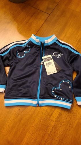 FUBU infant girls 12M blue zippered sweatshirt track suit jacket NWT - 第 1/2 張圖片