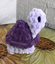 Turtle Plush Handmade Crochet Amigurumi Plushie Stuffed Toy Mini Purple