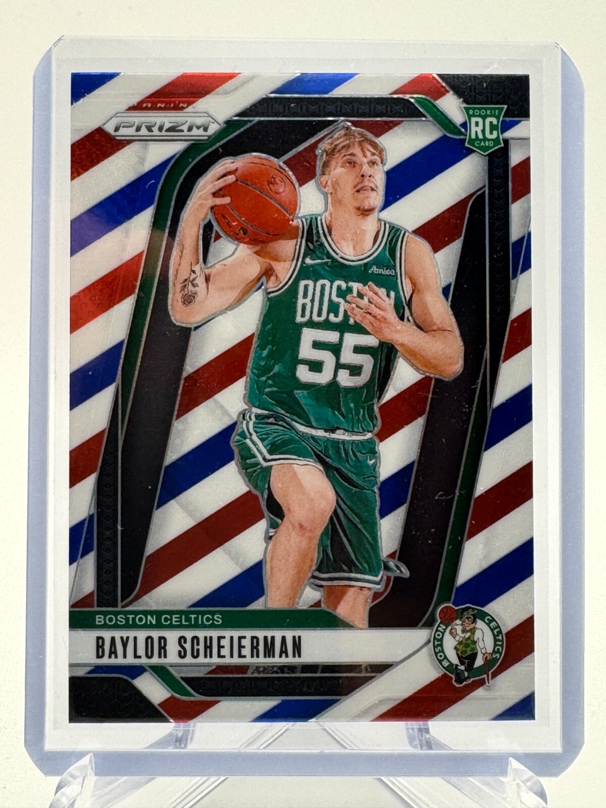 2024-25 Panini Prizm Baylor Scheierman #236 (Rookie RC) Red White Blue Prizm