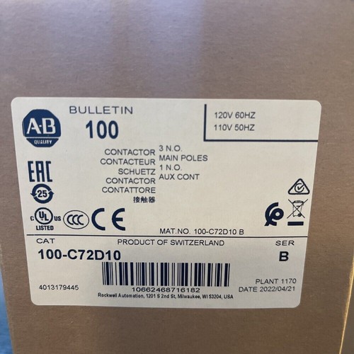 100-C72D10 ALLEN BRADLEY. schütz 120v - Bild 2 von 4