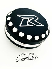 GSXR BLACK CONTRAST BLING RING "R" ENGRAVED YOKE PLUG 09-20 SUZUKI GSXR1000