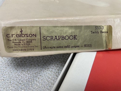 Vintage Reading Teddy Bear Hardcover Scrapbook C. R. Gibson Unused Red White - Picture 7 of 8