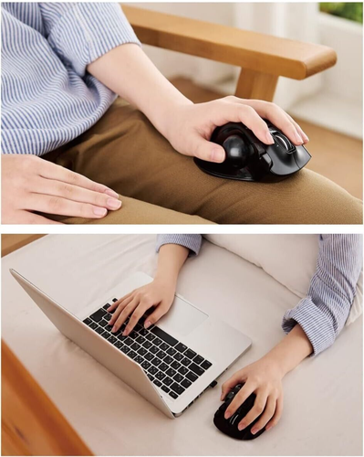 ELECOM Left Handed Mouse 2.4GHz Wireless Easy Thumb Control Trackball M-XT4DRBK - Picture 23 of 24