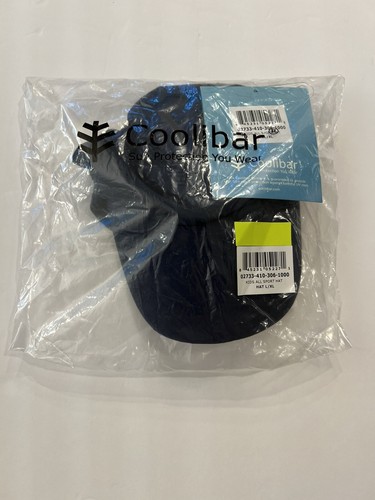 Coolibar UPF 50 Kids Surfs Up All Sport Hat Baseball Cap w/Drape L/XL Navy Blue - Picture 3 of 12