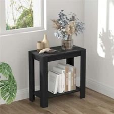 Rustic Sofa Side Table 2-Tier Nightstand Narrow End Table Wood Accent Furniture