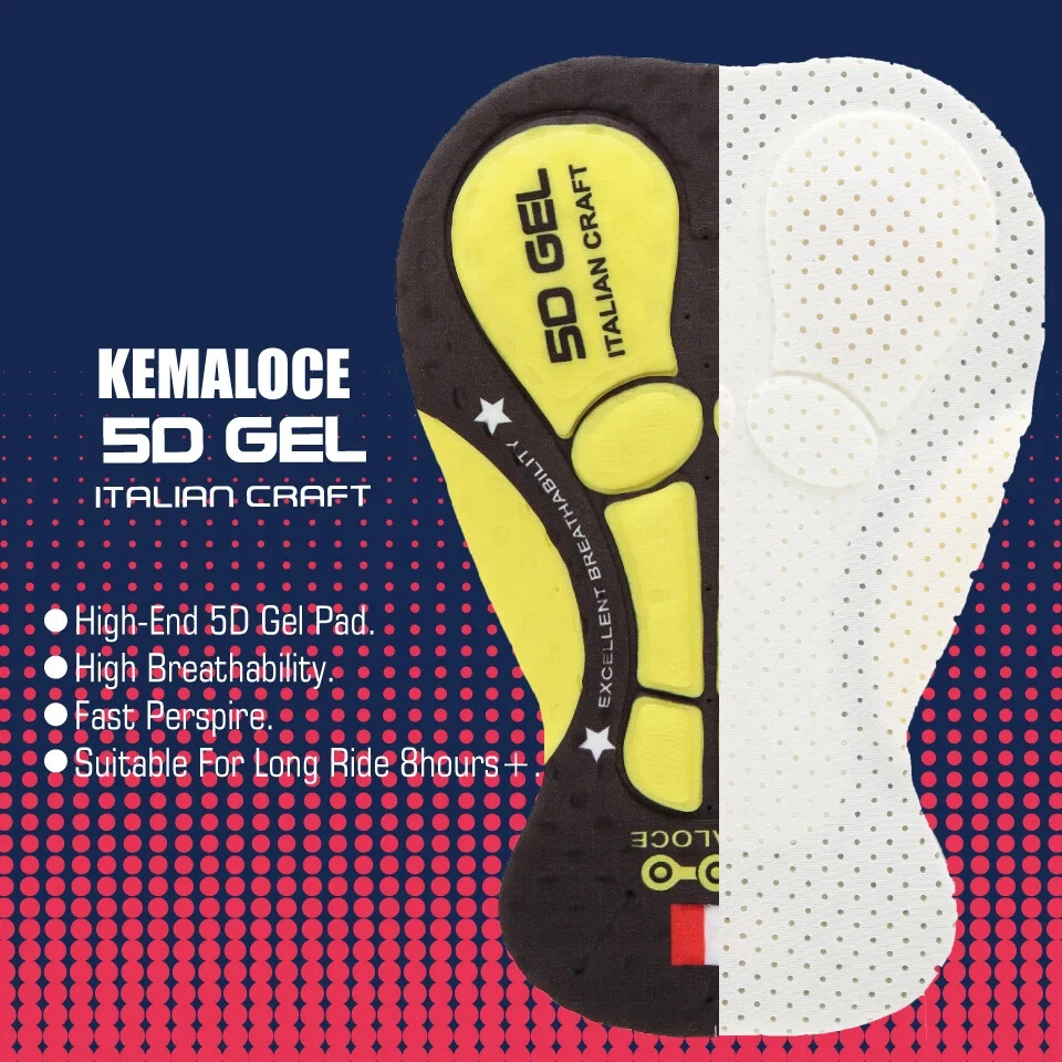 Pantalones Largos de Ciclismo Hombres Otoño Azul y Gris Almohadilla de Gel Reflectante Babero Pantalones Transpirables Foto 4 de 4