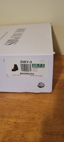 Womens Winter Ankle Boots Chunky Block Heel Side Zipper Boots Size 7.5 NIB - Picture 12 of 15