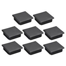 8Pcs 60mmx60mm(2.36inch) Plastic Tubing Plug Square Post End Caps Black