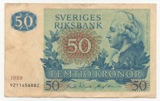 SWEDEN 50 KRONOR 1989 PICK 53 D LOOK SCANS