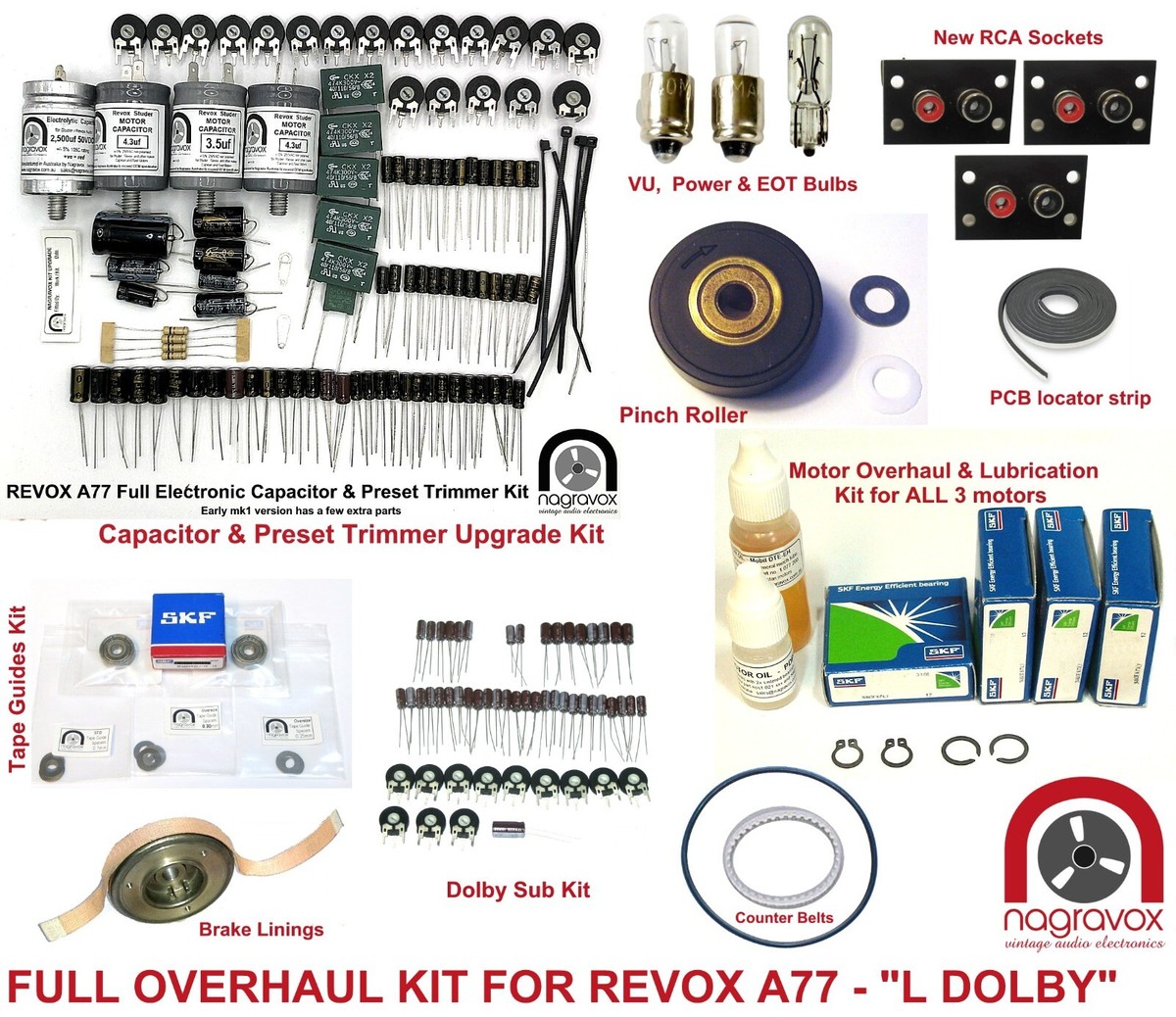 Revox A77 full overhaul kit electronics and mechanical - FULL