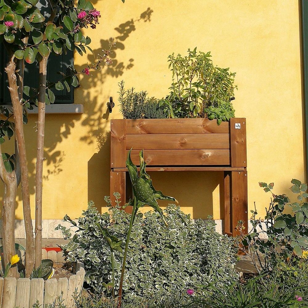 Jardinera alta de madera para exterior balcón terraza 81x44x80cm