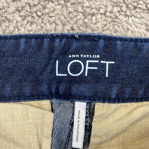 Ann Taylor LOFT Curvy Flare Jeans Women's 4 Blue Low Rise Dark Wash Flap Pockets - Picture 7 of 12