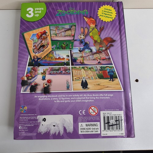 Zootopia - Disney - My Busy Books - Includes Story 12 Figures NO PLAYMAT - Picture 7 of 9