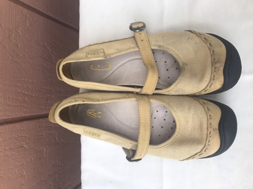 Women's Keen Shoes Size US 6 EUR 36 Mary Janes Yellow Hemp & Leather - Bild 3 von 10
