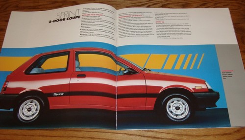 Original 1987 Chevrolet Sprint Deluxe Sales Brochure 87 Chevy Turbo Coupe Sedan - Picture 2 of 2