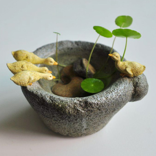 Kreativer Blumentopf Bonsai Harz kleine Ente Design Outdoor Deko Blumentopf - Bild 1 von 6