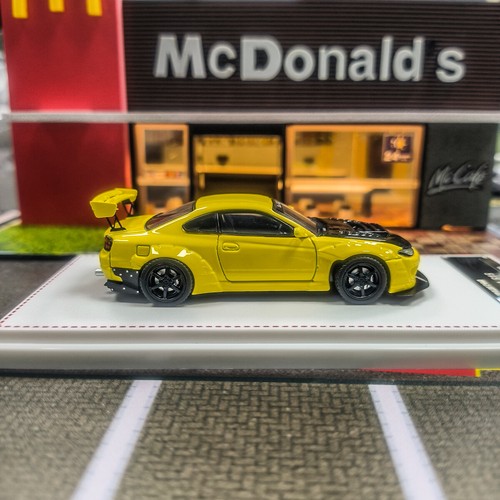 FH 1:64 Yellow JDM Silvia S15 Pandem Racing Sports Model Diecast Metal Car - Picture 4 of 6