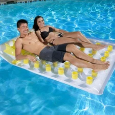 Poolmaster 83390 Double French Pocket Mattress  w/ Pillow  NEW