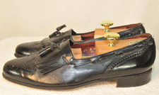 Vintage Florsheim Royal Imperial US Mens 10 E Brogue Kiltie Tassel Loafer Black