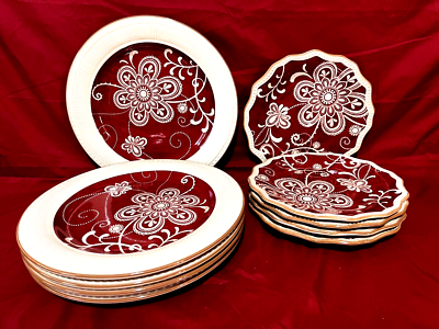 Pier 1 Maribeth 10 Piece Set Of 5 Each Floral Dinner 11