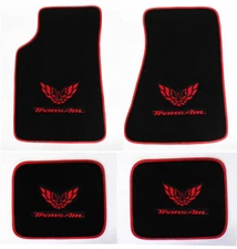 NEW! Carpet Floor Mats 1982-2002 PONTIAC FIREBIRD Trans Am Embroidered Logo All 