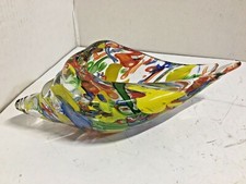 10-1/2" MULTICOLOR ART GLASS CONCH SHELL, FREE SHIPPING