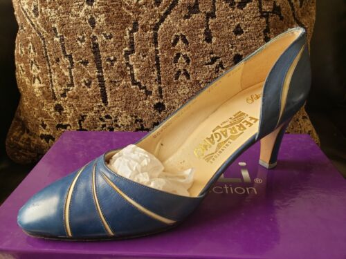 Salvatore Ferragamo blaue Damen-Lederabsätze 2,5 Zoll 9,5-AA UK/10,5 US $ 758 - Bild 4 von 17