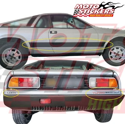 MOTOSTICKERS Lancia Beta Montecarlo Turbo - kit fasce laterali ed adesivi posteriori
