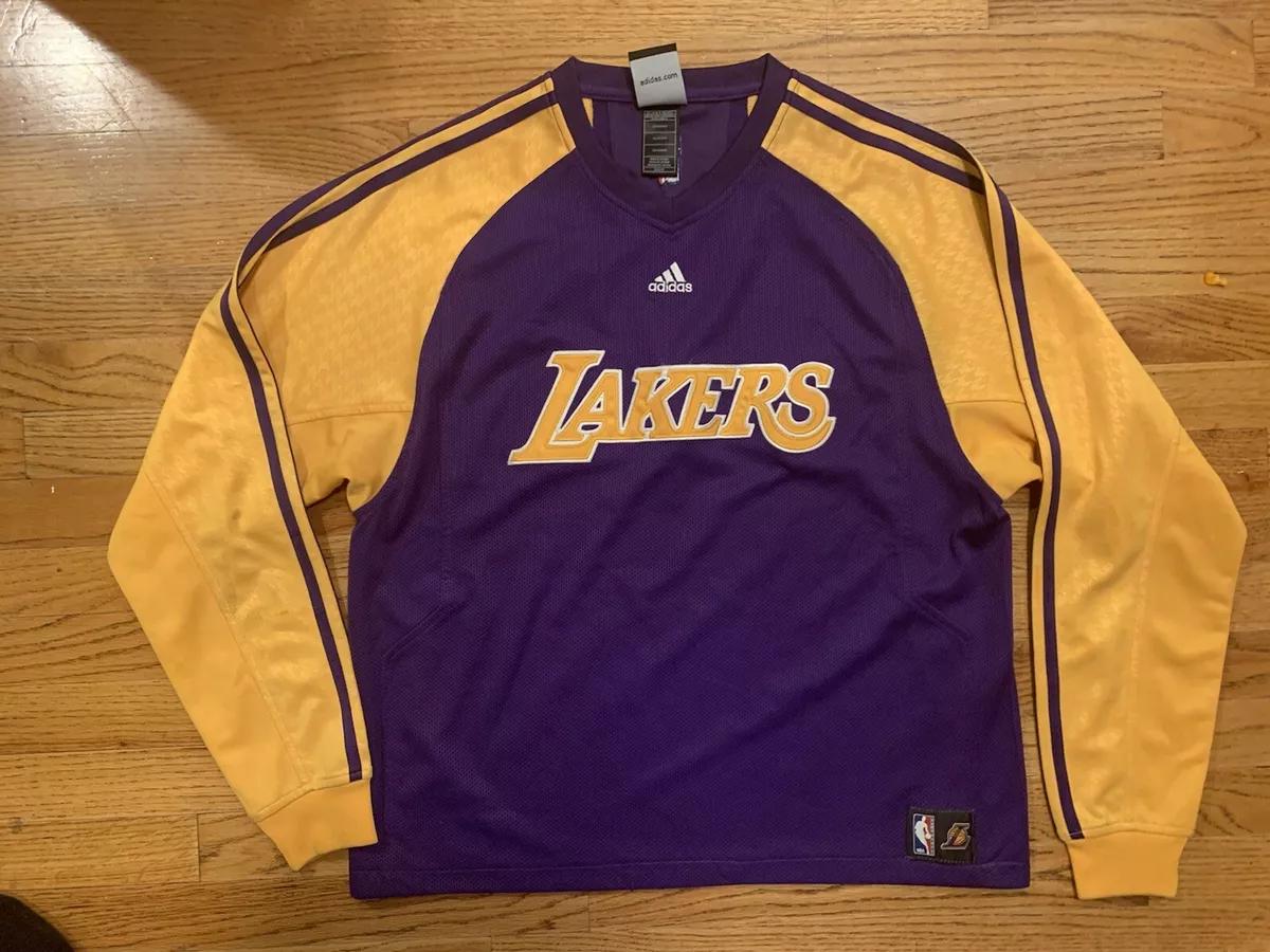 NBA LOS ANGELES LAKERS ADIDAS Authentic WARM UP LONG SLEEVE SHOOTING SHIRT S