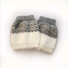 Boot Toppers Knit Gray And Cream New