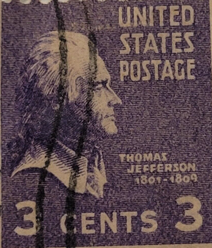 United States Postage Stamp ~ THOMAS JEFFERSON (Purple 3 cent) - X27 - Picture 4 of 6