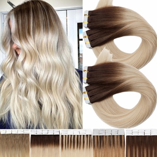 40pcs Thick Tape in 100% Real Human Hair Extensions Skin Weft Blonde 100G 16-24" - Picture 67 of 67