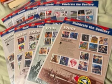 USPS SEALED CELEBRATE THE CENTURY 3182 - 3191 10 SHEETS 1900s - 1990s