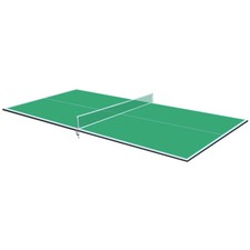 8FT Green Mid-Size Foldable Table Tennis Conversion Top Ping Pong Table Indoor
