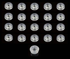 100 SMALL CLEAR ROUND RUBBER FEET BUMPERS 0.250 x 0.671 CUTTING BOARDS - US MADE