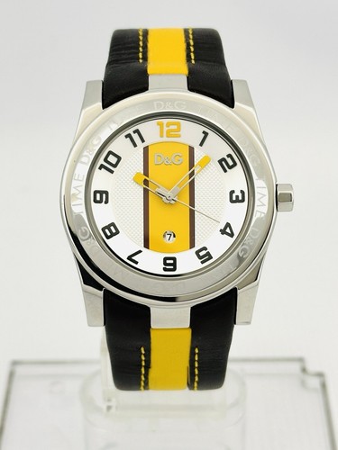 Dolce & Gabanna Men's DW0215 Bi-Colour Leather Quartz Watch Yellow-Silver Dial - Picture 11 of 22